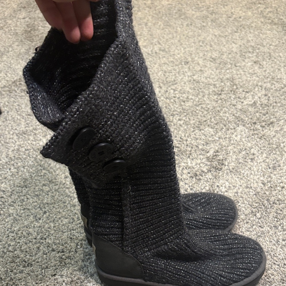 UGG Charcoal Knit Winter Boots